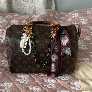 Authentic Louis Vuitton Dark Brown Monogram Satchel Speedy 30